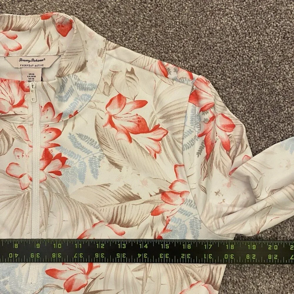 Tommy Bahama Everyday Active Women's 1/2 Zip Jacket Floral Pockets Size M NWT - Picture 8 of 13